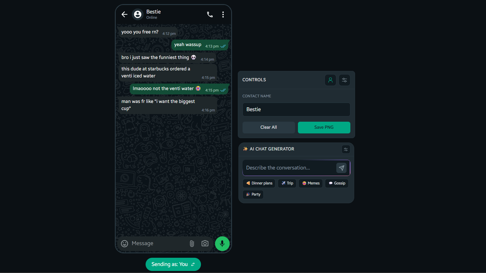Fake Chat Generator with AI